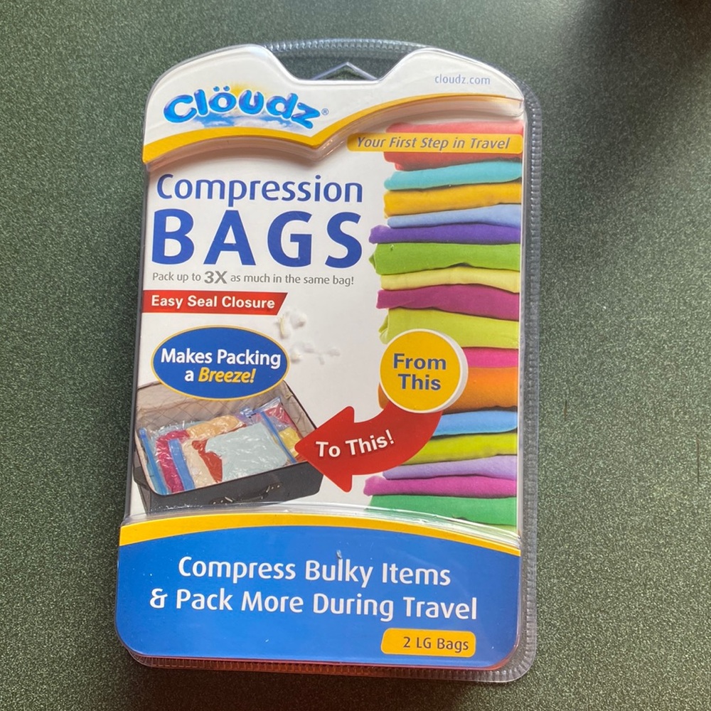 Compression bags for travel 2 in a package large bags